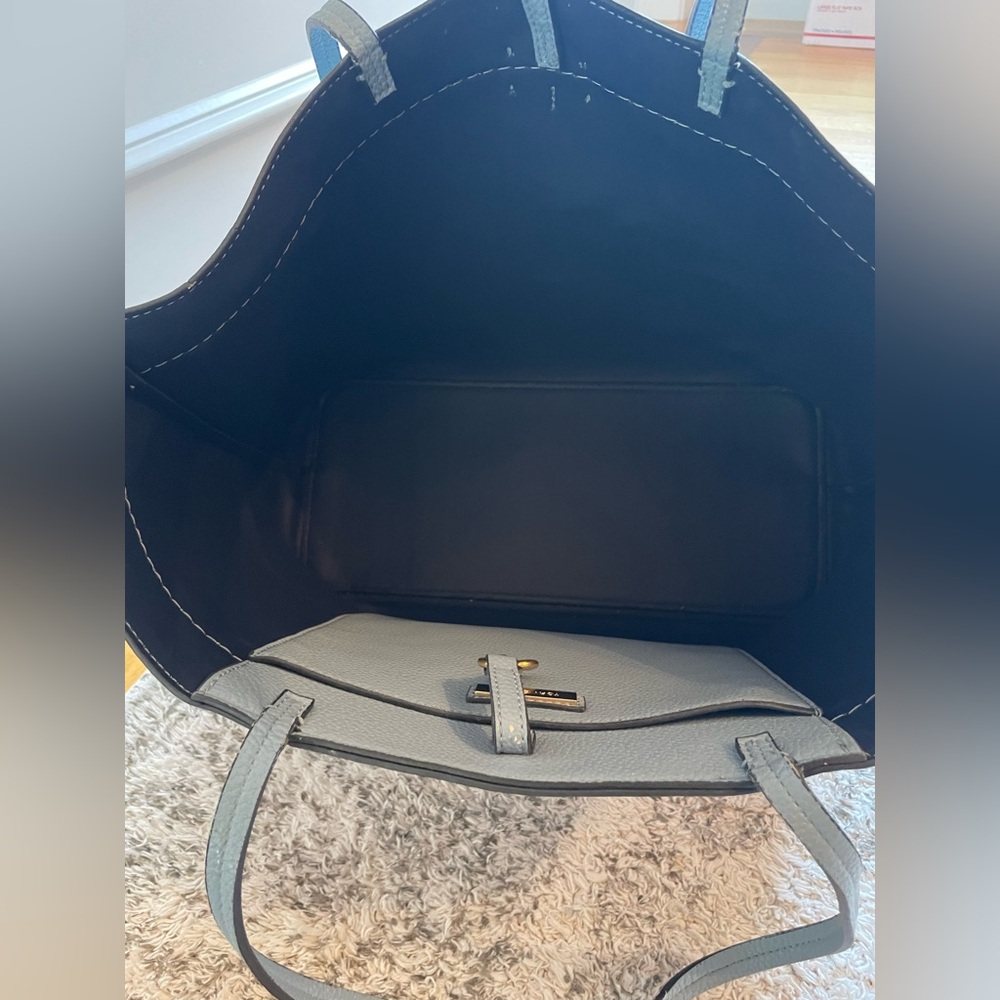 Tory Burch Sky Blue Leather Tote Bag - Picture 10 of 16
